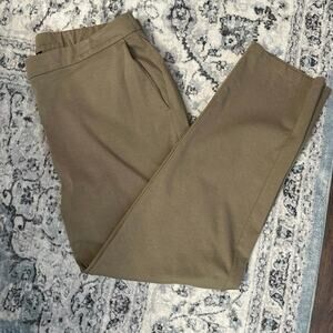 EUC Eileen Fisher Ponte Slim Pants Casual Stretch Neutral Sz XL Dark Khaki